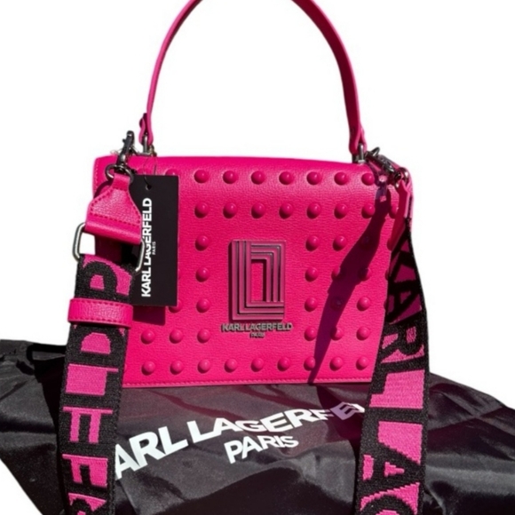 Karl Lagerfeld Handbags - Karl Lagerfeld Paris Simone Raspberry Crossbody bag